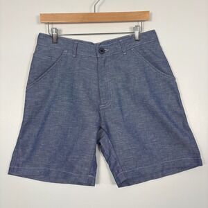 Jungmaven Mens Tydes Shorts Size S Blue Hemp Cotton Blend Made in USA